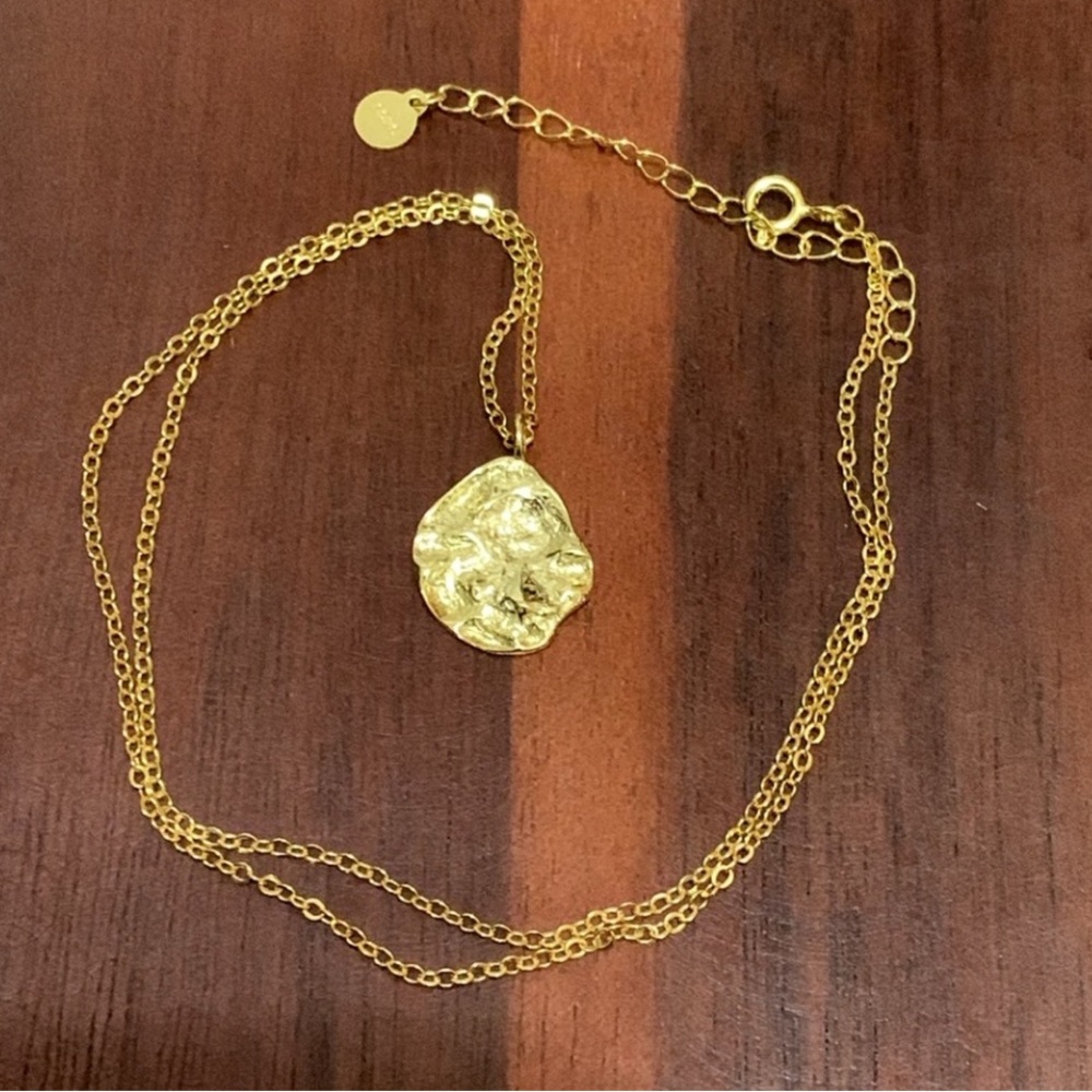 NWT Gold plated 925 silver abstract pendant necklace
